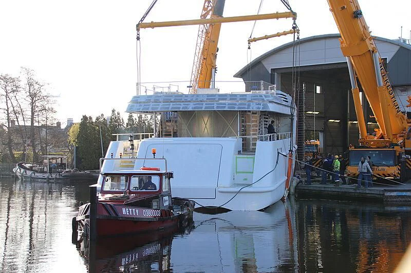 a boat docked at a dock aboard CALLISTO Yacht for Sale