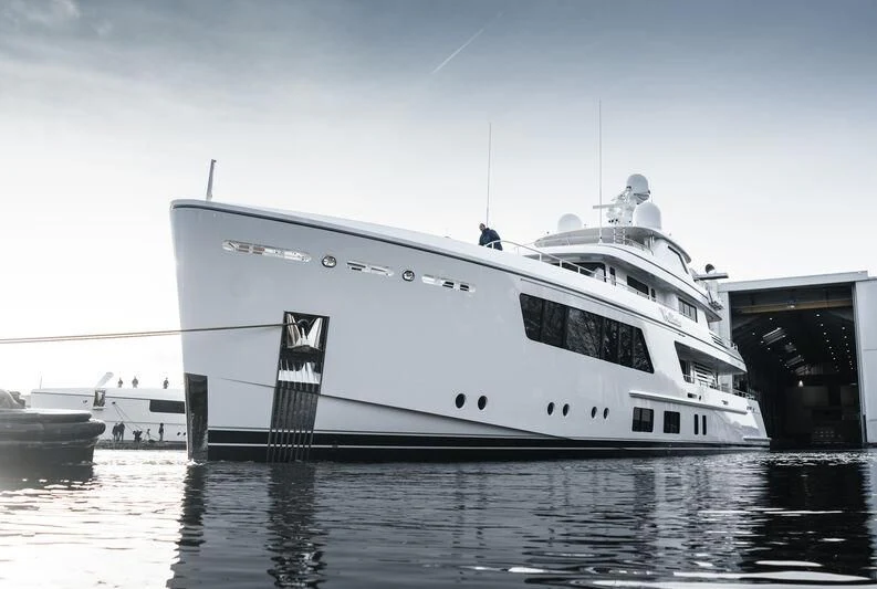 a large white yacht aboard CALLISTO Yacht for Sale