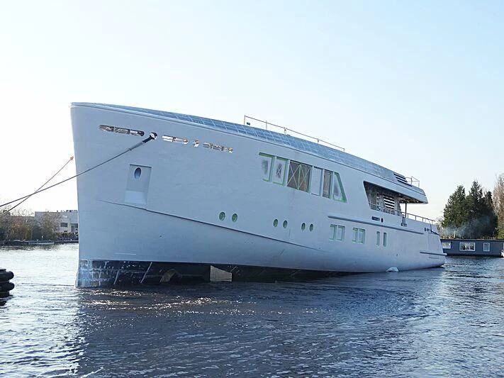 a white boat on the water aboard CALLISTO Yacht for Sale