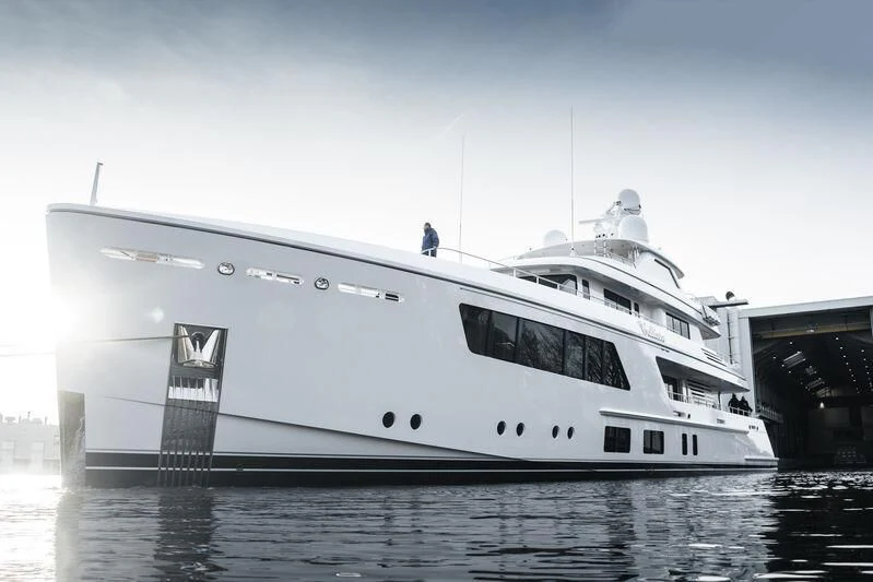 a large white yacht aboard CALLISTO Yacht for Sale