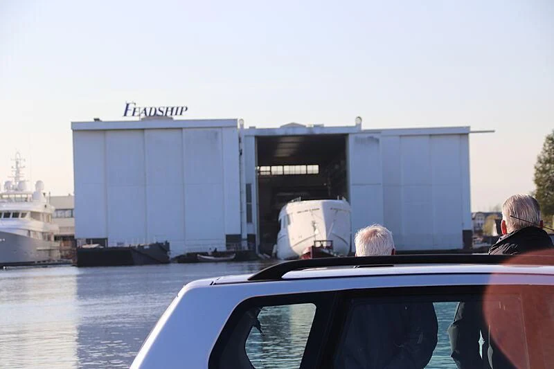 a boat with containers on it aboard CALLISTO Yacht for Sale
