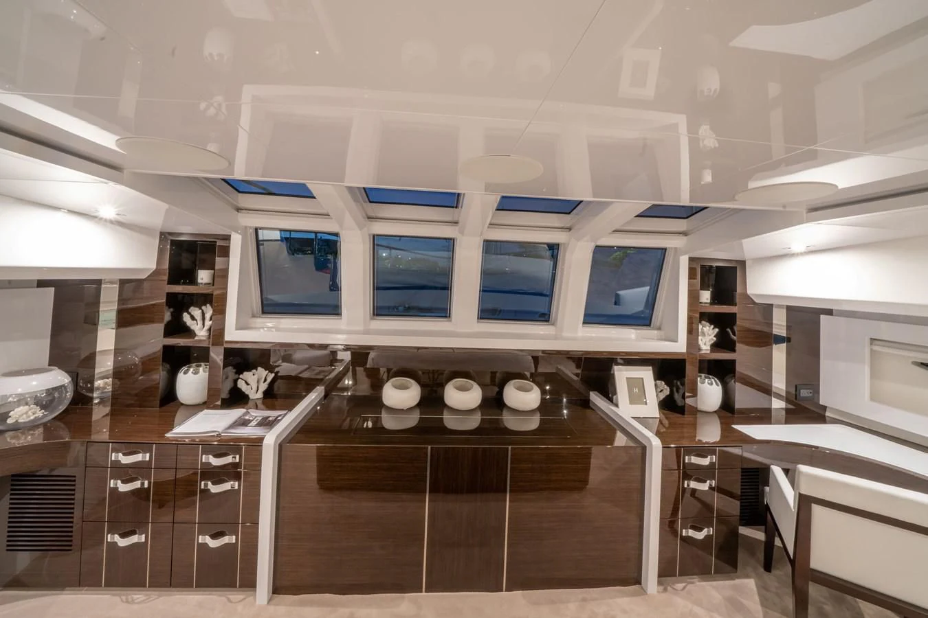 a room with a desk and a computer aboard OLIVIA RB Yacht for Sale