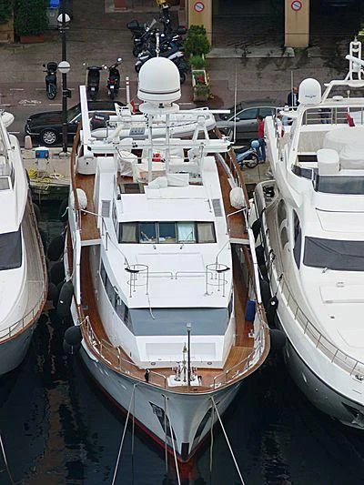 boats parked in a harbor aboard BAHIRA II Yacht for Sale