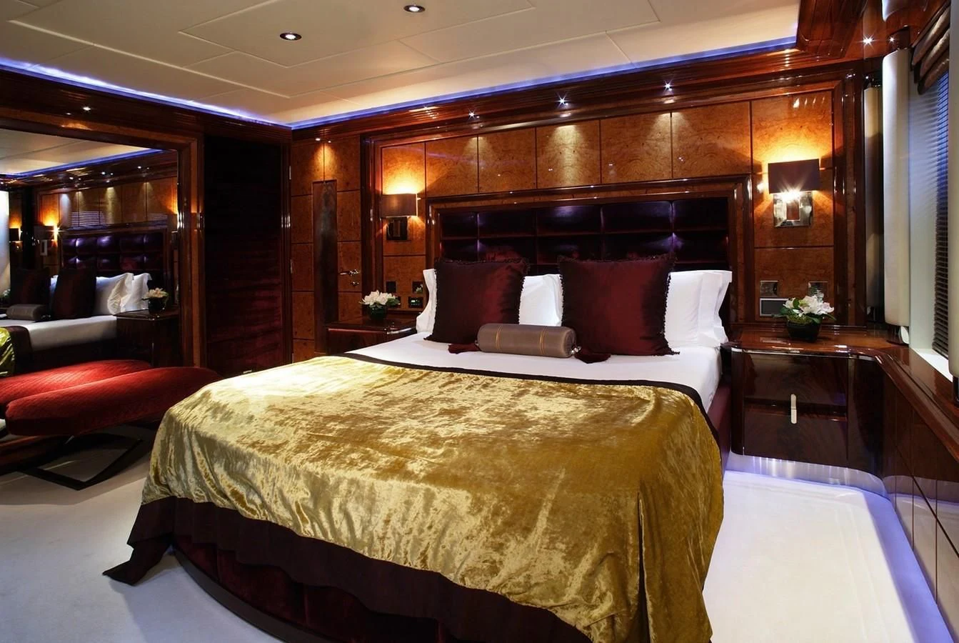 a bed in a room aboard TALISMAN MAITON Yacht for Charter