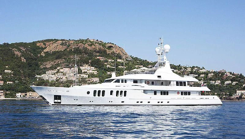 a large white boat aboard TALISMAN MAITON Yacht for Charter