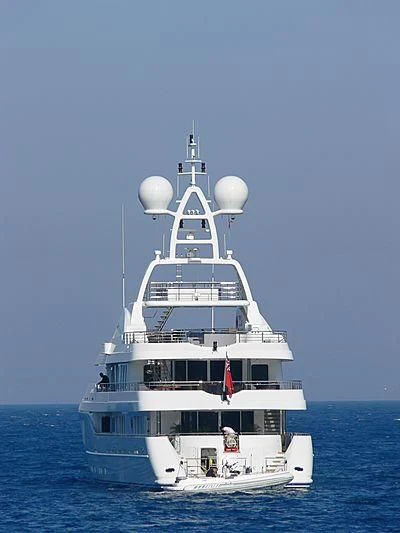 a large white boat in the water aboard TALISMAN MAITON Yacht for Charter