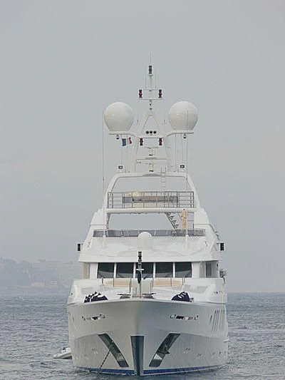 a large white ship in the water aboard TALISMAN MAITON Yacht for Charter