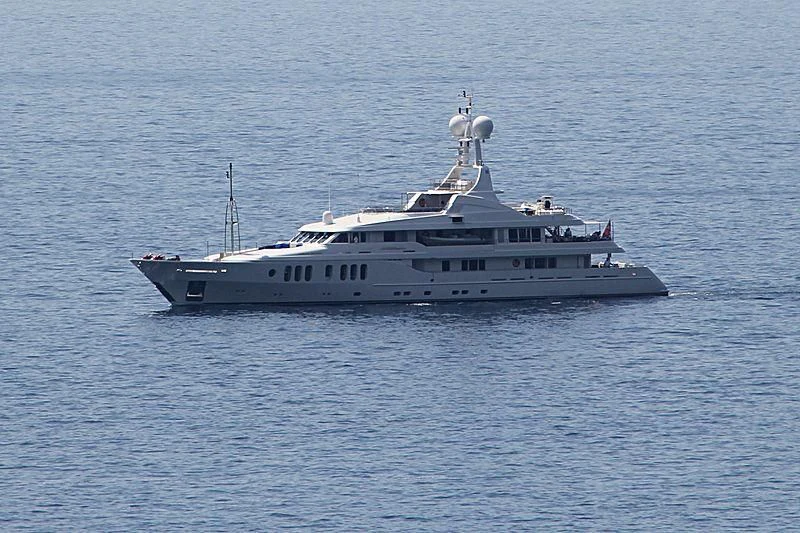 a large white boat in the water aboard TALISMAN MAITON Yacht for Charter