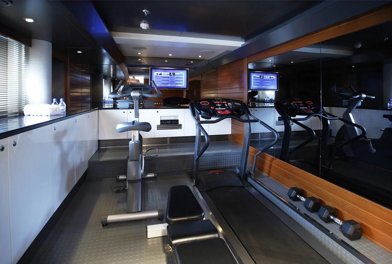 a gym with treadmills aboard TALISMAN MAITON Yacht for Charter