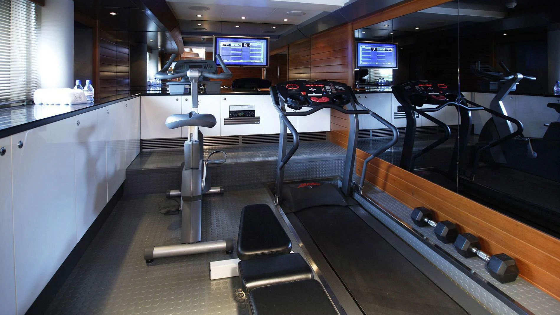 gym with exercise equipment aboard TALISMAN MAITON Yacht for Charter