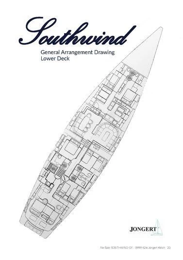 diagram, engineering drawing aboard SOUTHWIND OF Yacht for Sale