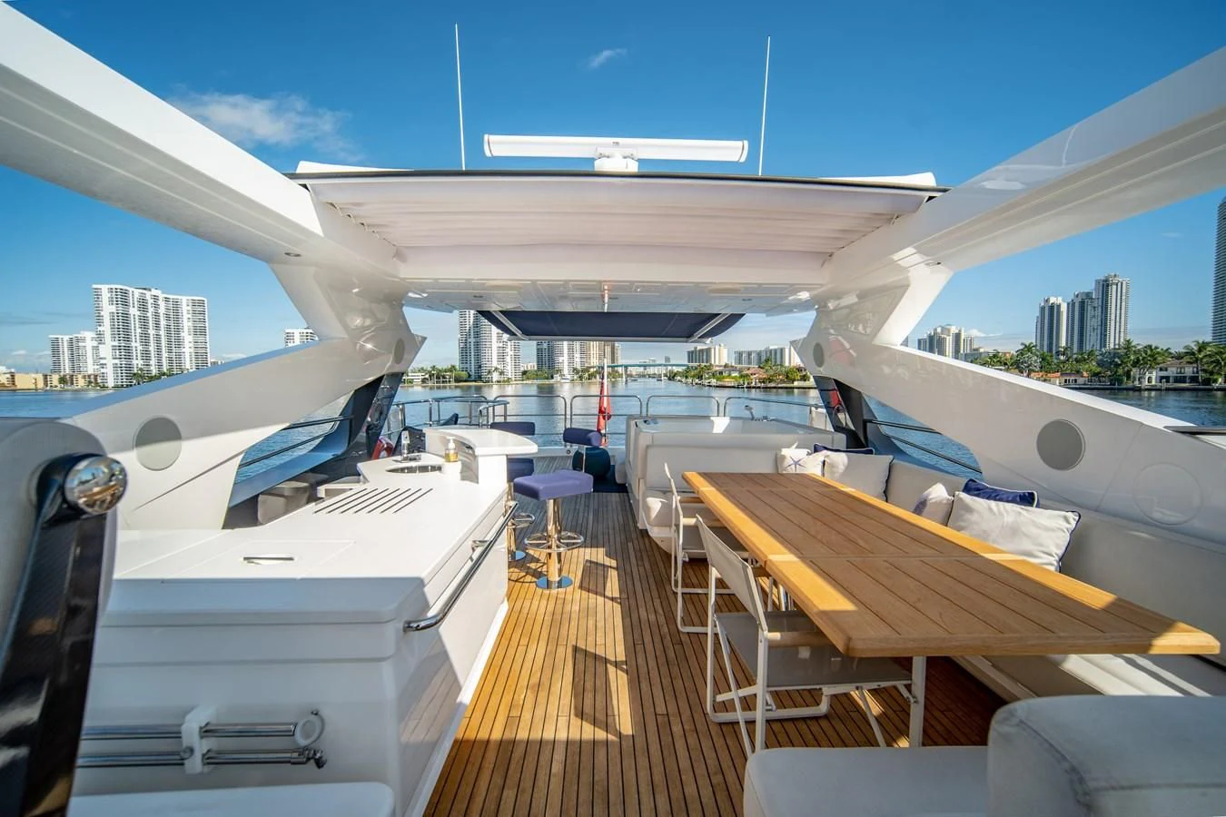 a deck of a boat aboard ROMANI Yacht for Sale