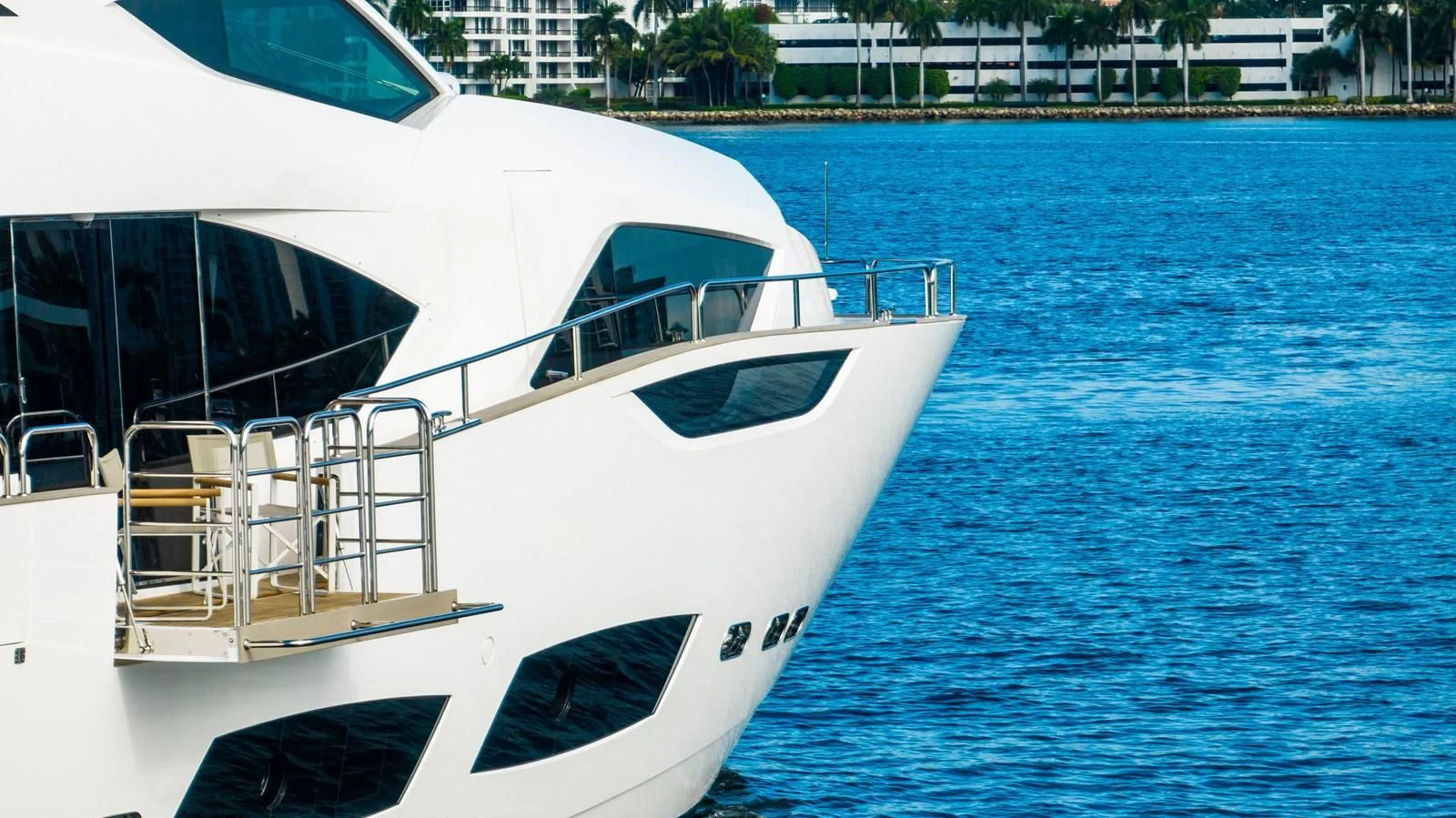 a white boat in the water aboard ROMANI Yacht for Sale