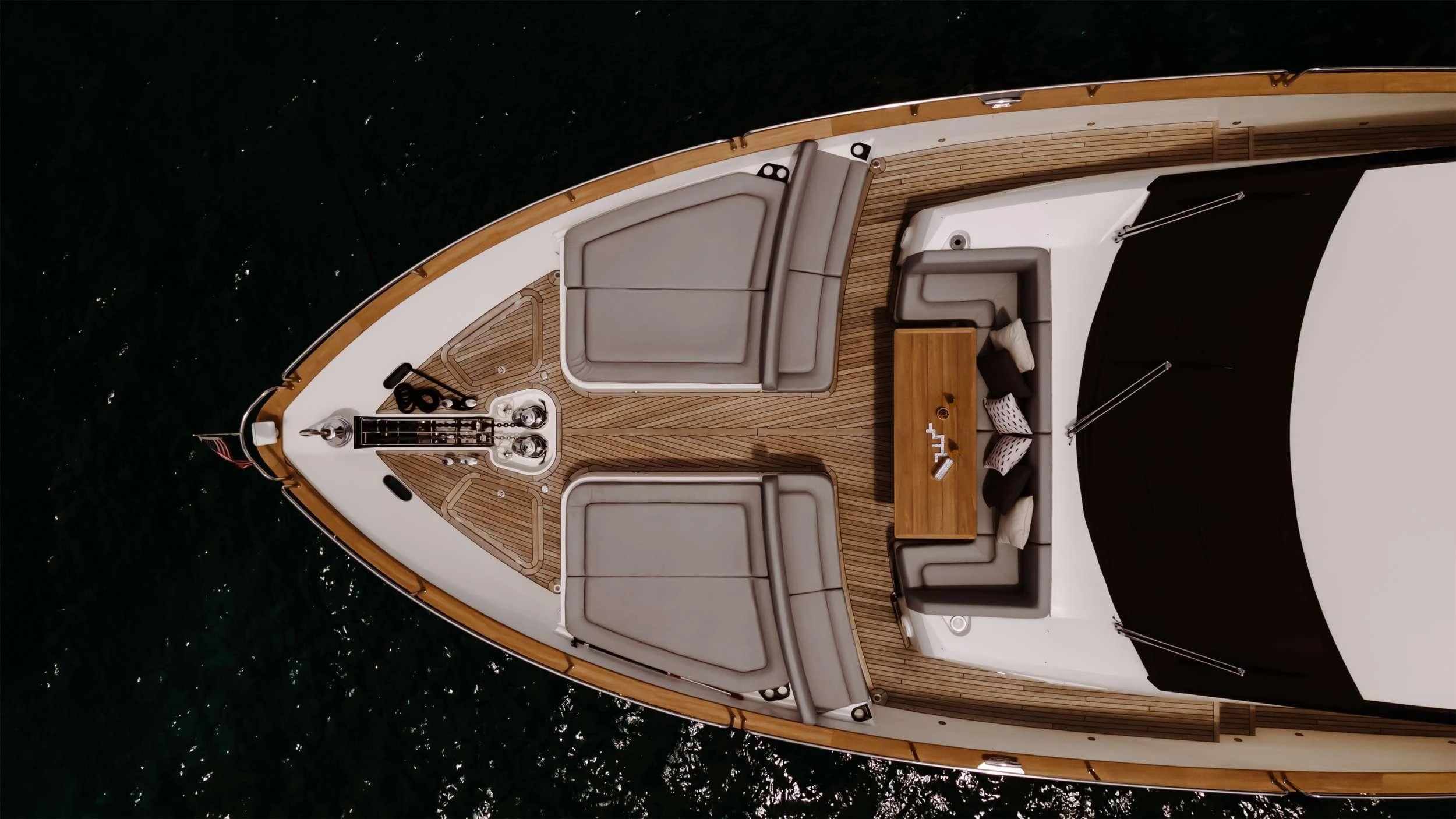 a person standing in a small house aboard ELITE Yacht for Sale
