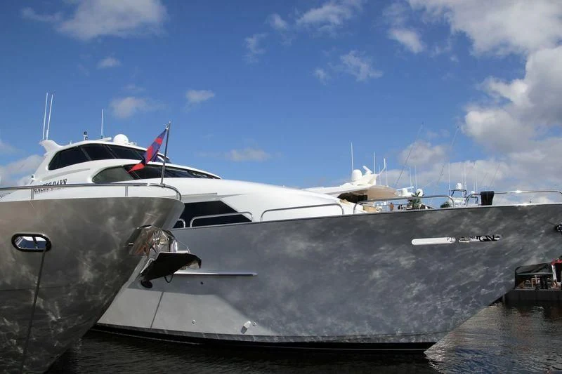 a plane on the ground aboard BIG WAVE Yacht for Sale