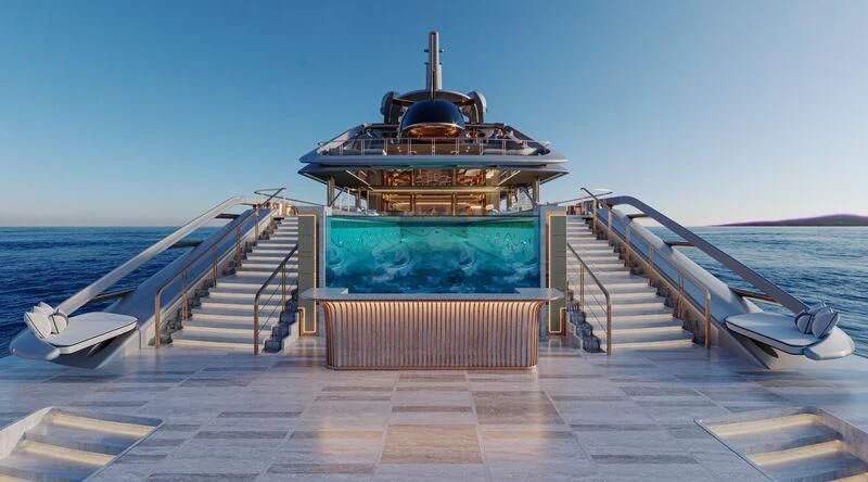 a boat on a dock aboard ELF Yacht for Sale