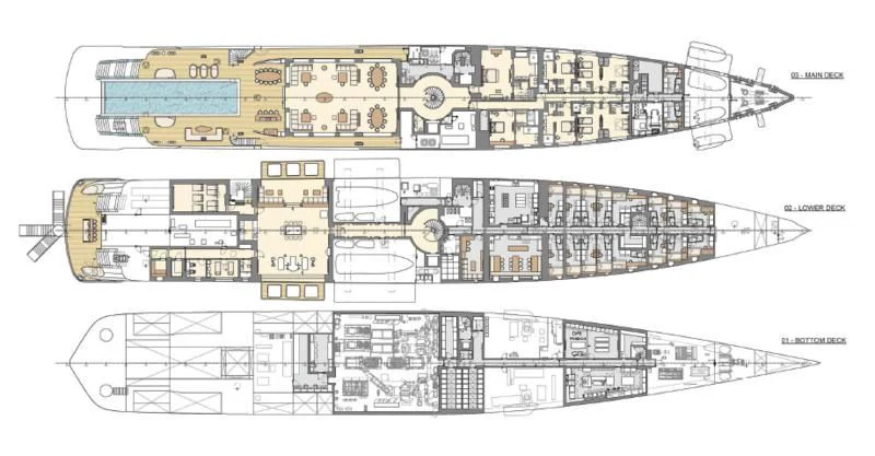 diagram aboard ELF Yacht for Sale