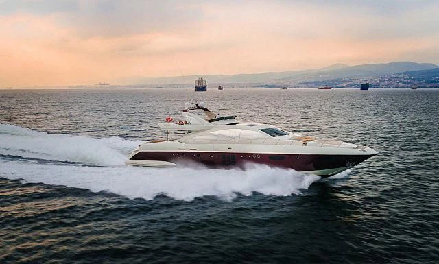 a boat on the water aboard SHU SHE Yacht for Sale