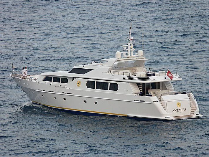 a white boat in the water aboard ANTARES STAR Yacht for Sale