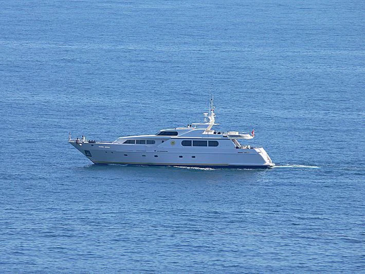 a white boat in the water aboard ANTARES STAR Yacht for Sale