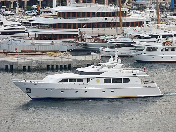 a group of boats in a harbor aboard ANTARES STAR Yacht for Sale