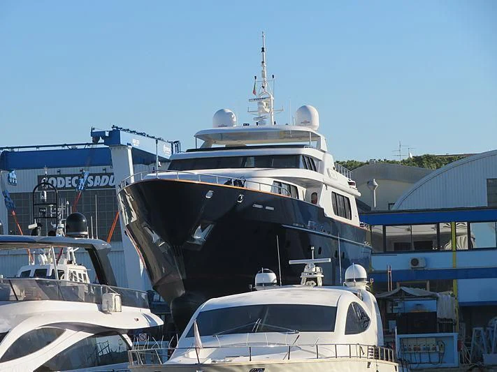 a boat docked at a pier aboard ANTARES STAR Yacht for Sale