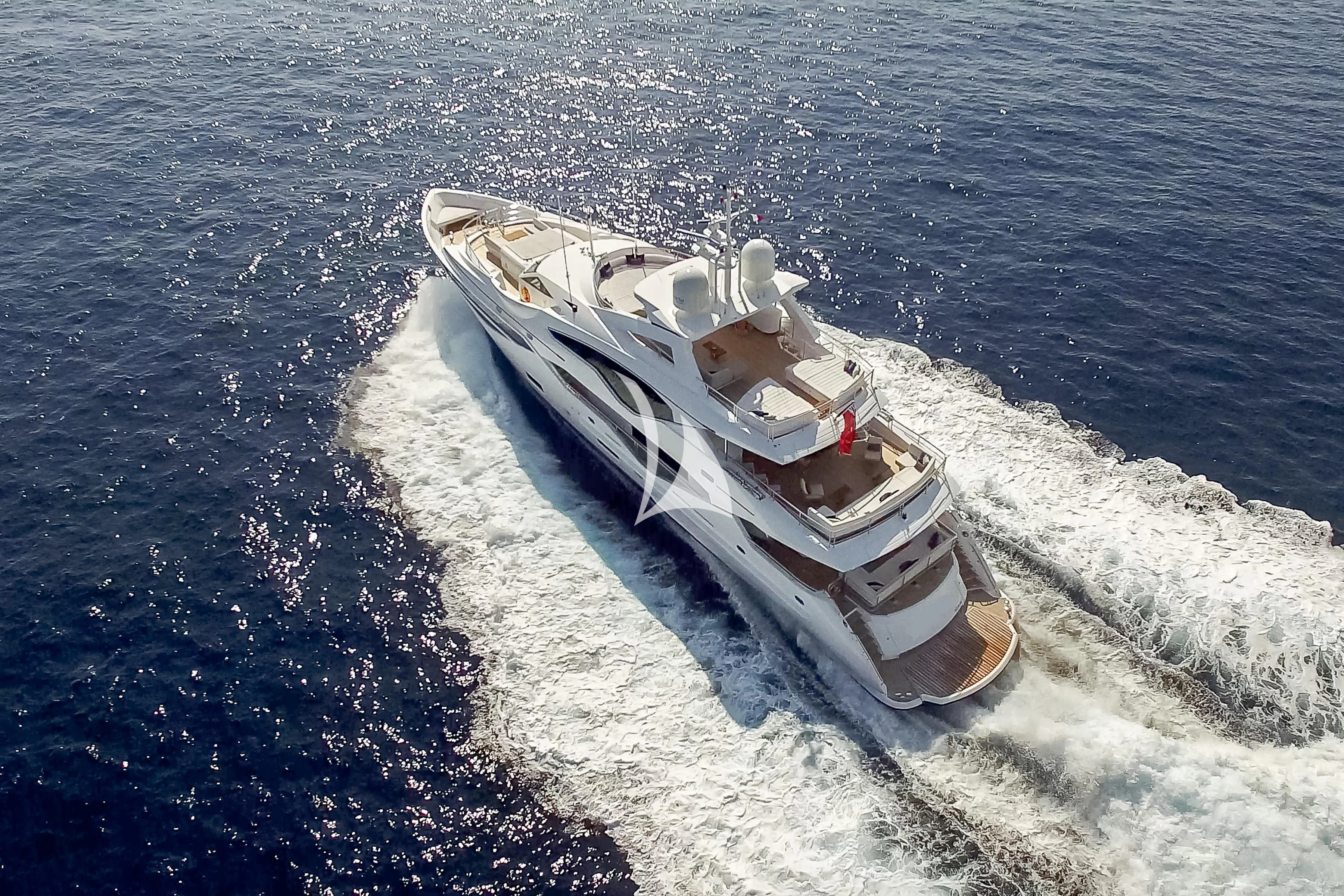 a boat driving on water aboard NO.9 Yacht for Sale