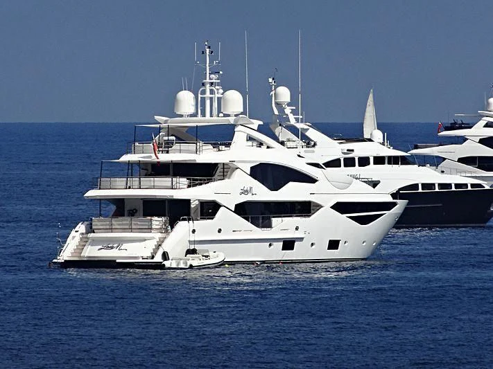 a group of white yachts in the water aboard NO.9 Yacht for Sale