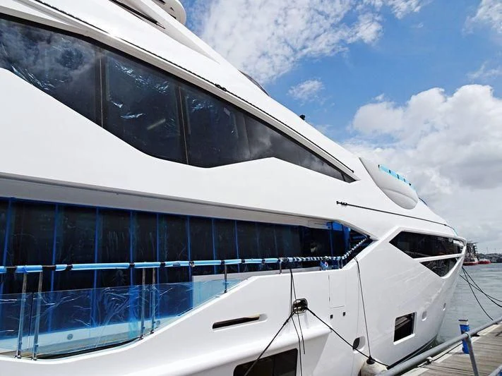 a white yacht on the water aboard NO.9 Yacht for Sale