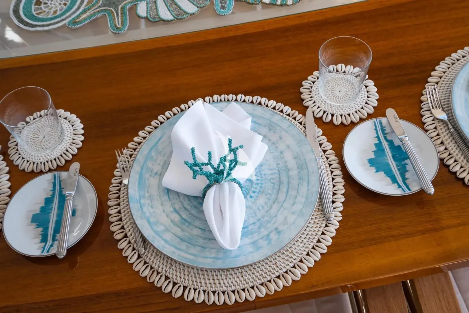 a plate with a flower on it aboard NO.9 Yacht for Sale