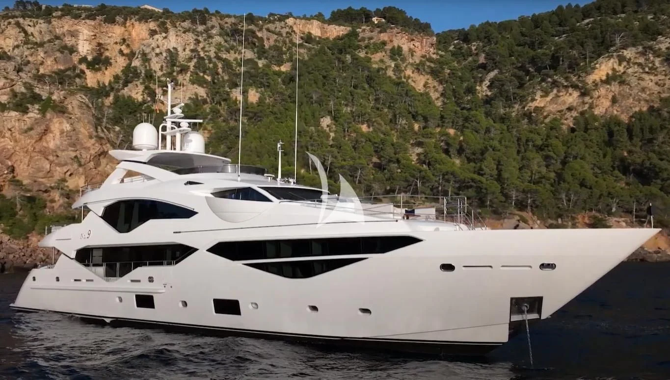 a white yacht on the water aboard NO.9 Yacht for Sale