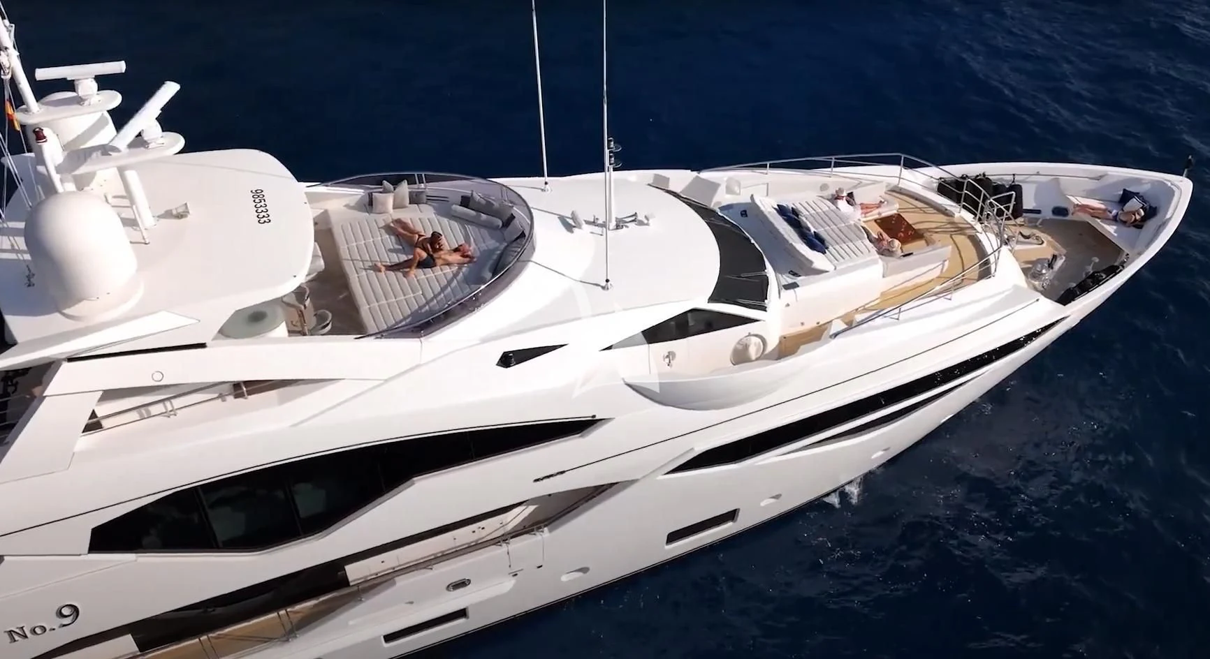 a white yacht with a rope attached to it aboard NO.9 Yacht for Sale