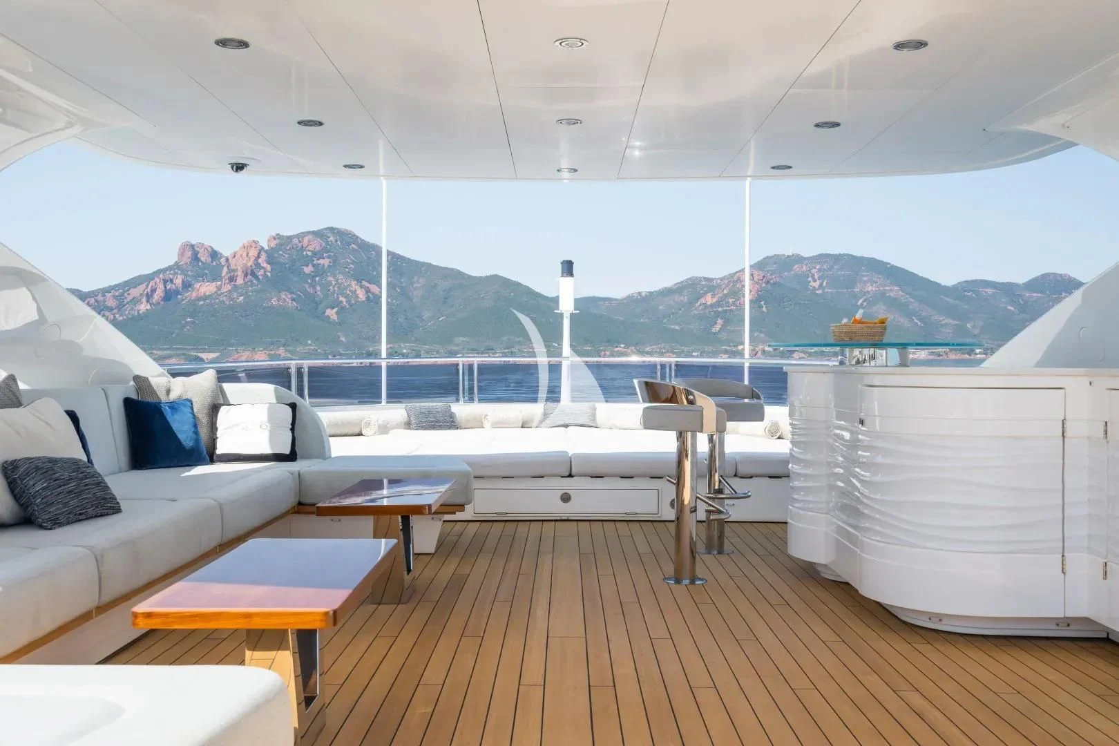 a boat on a deck aboard NO.9 Yacht for Sale