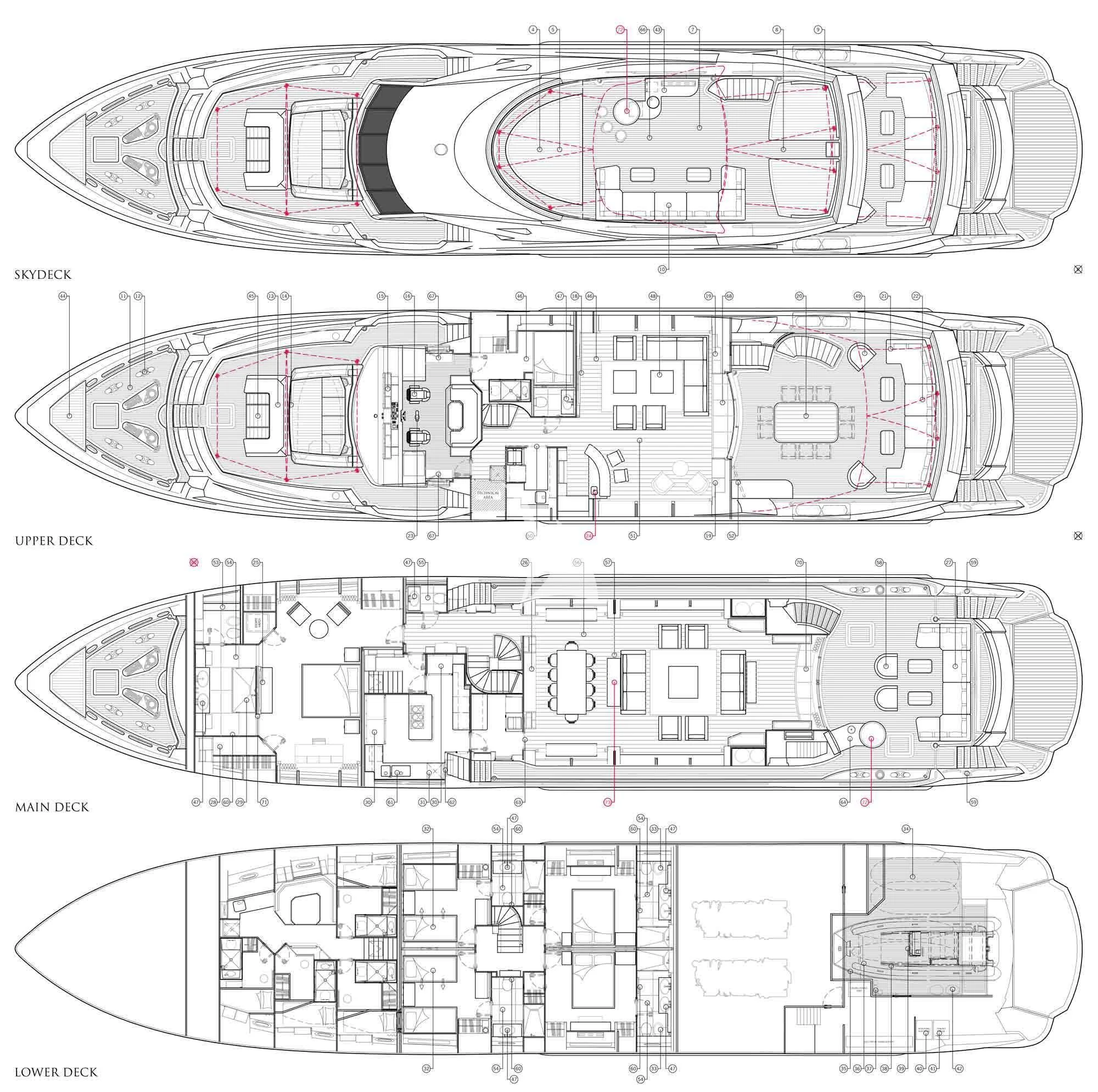 diagram aboard NO.9 Yacht for Sale