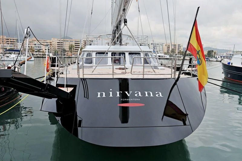 a boat in the water aboard NIRVANA FORMENTERA Yacht for Sale