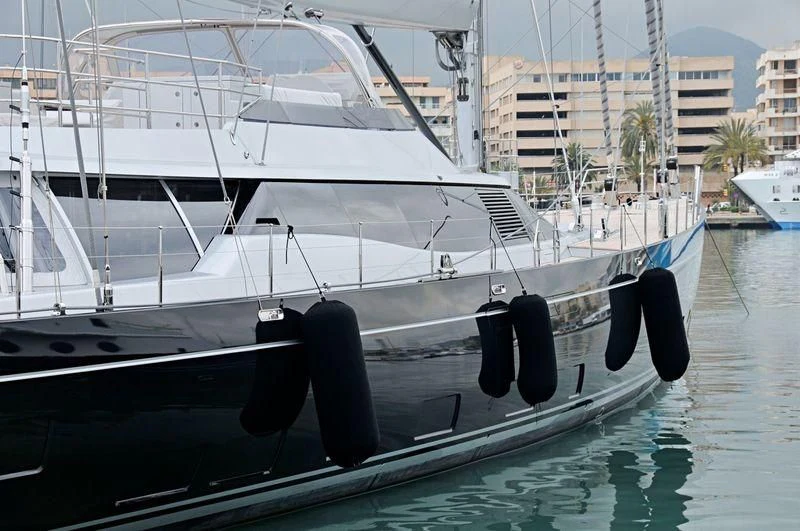 a boat in the water aboard NIRVANA FORMENTERA Yacht for Sale