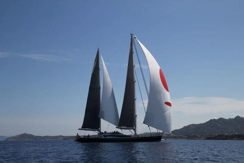 a sailboat on the water aboard NIRVANA FORMENTERA Yacht for Sale