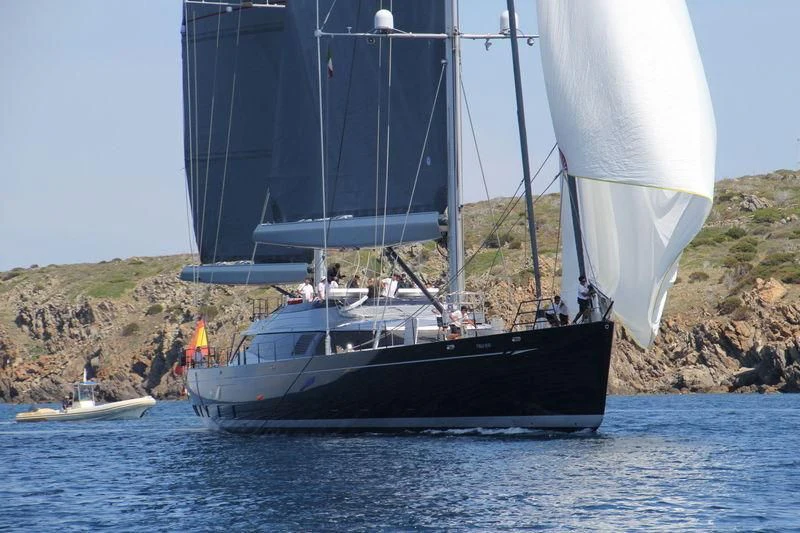 a boat on the water aboard NIRVANA FORMENTERA Yacht for Sale