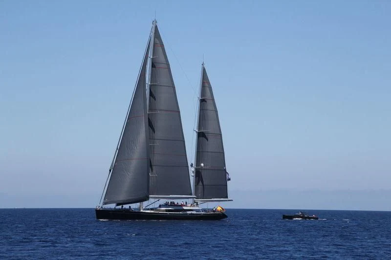 a sailboat on the water aboard NIRVANA FORMENTERA Yacht for Sale