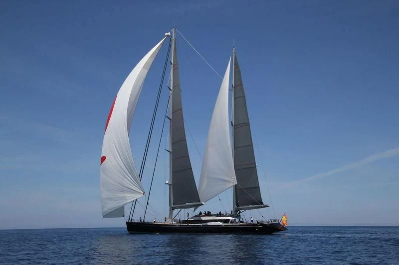 a sailboat on the water aboard NIRVANA FORMENTERA Yacht for Sale