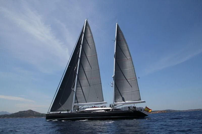 a sailboat on the water aboard NIRVANA FORMENTERA Yacht for Sale