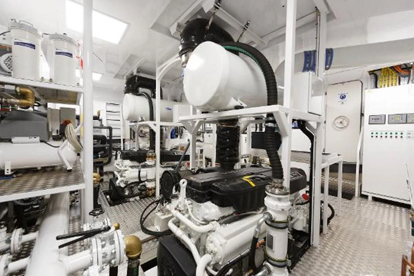 a room with machinery aboard 121FT EXPLORER 37 Yacht for Sale
