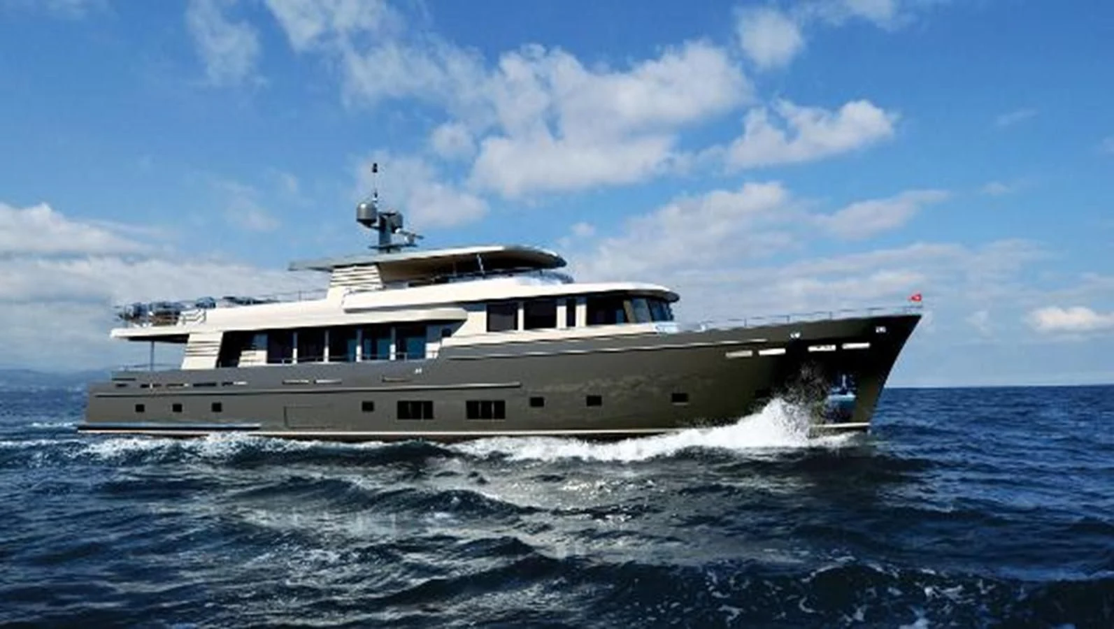 a boat in the water aboard 121FT EXPLORER 37 Yacht for Sale
