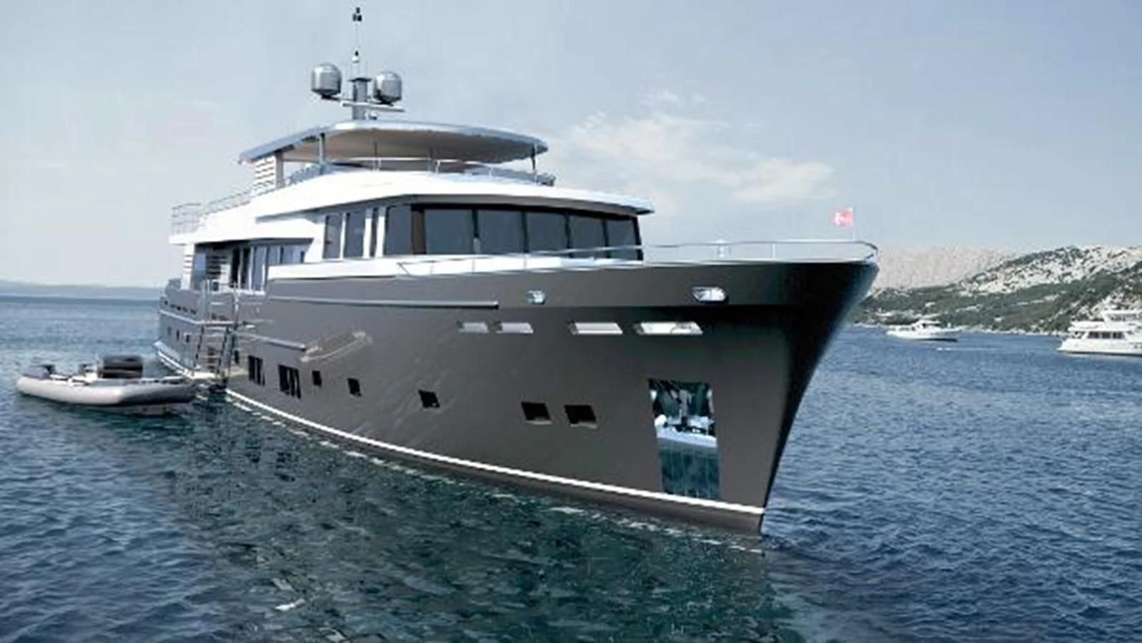 a large ship in the water aboard 121FT EXPLORER 37 Yacht for Sale
