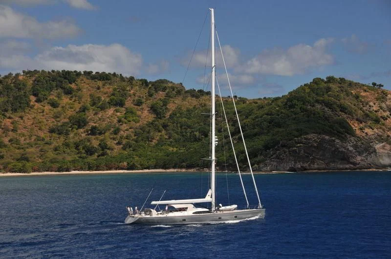a boat on the water aboard AGAPI MAS Yacht for Sale