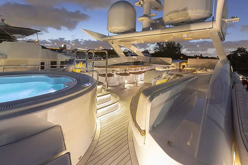 the inside of a space shuttle aboard LUMIR Yacht for Sale