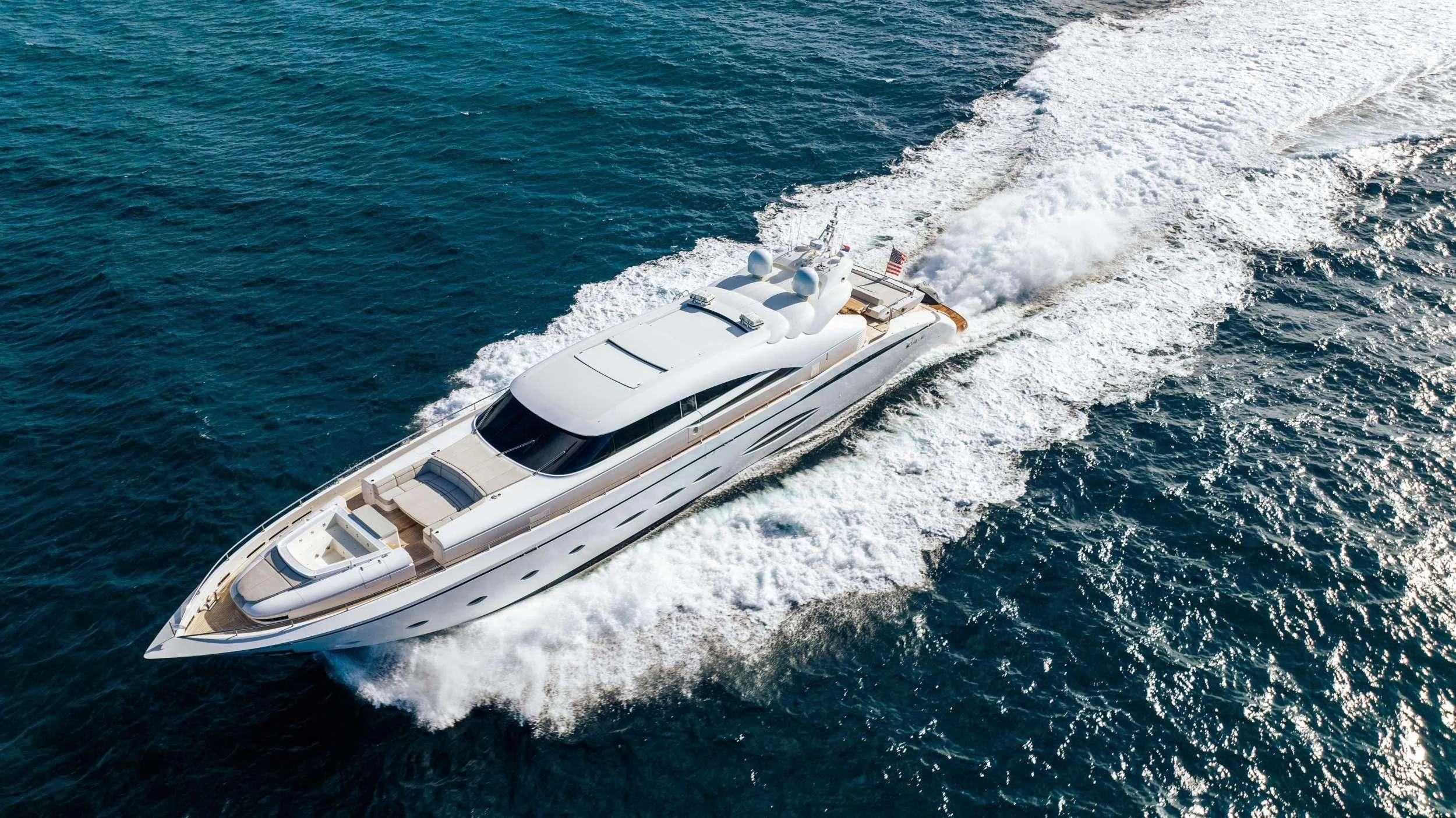 a boat on the water aboard BLUE DEVIL Yacht for Sale
