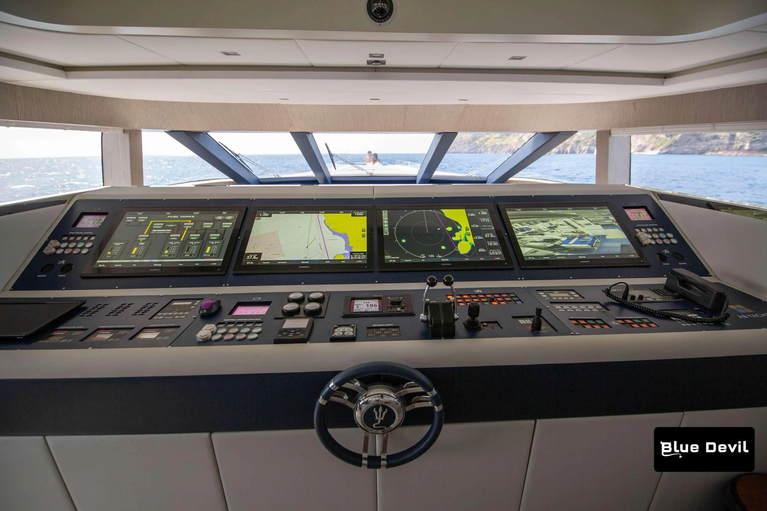inside of a vehicle aboard BLUE DEVIL Yacht for Sale