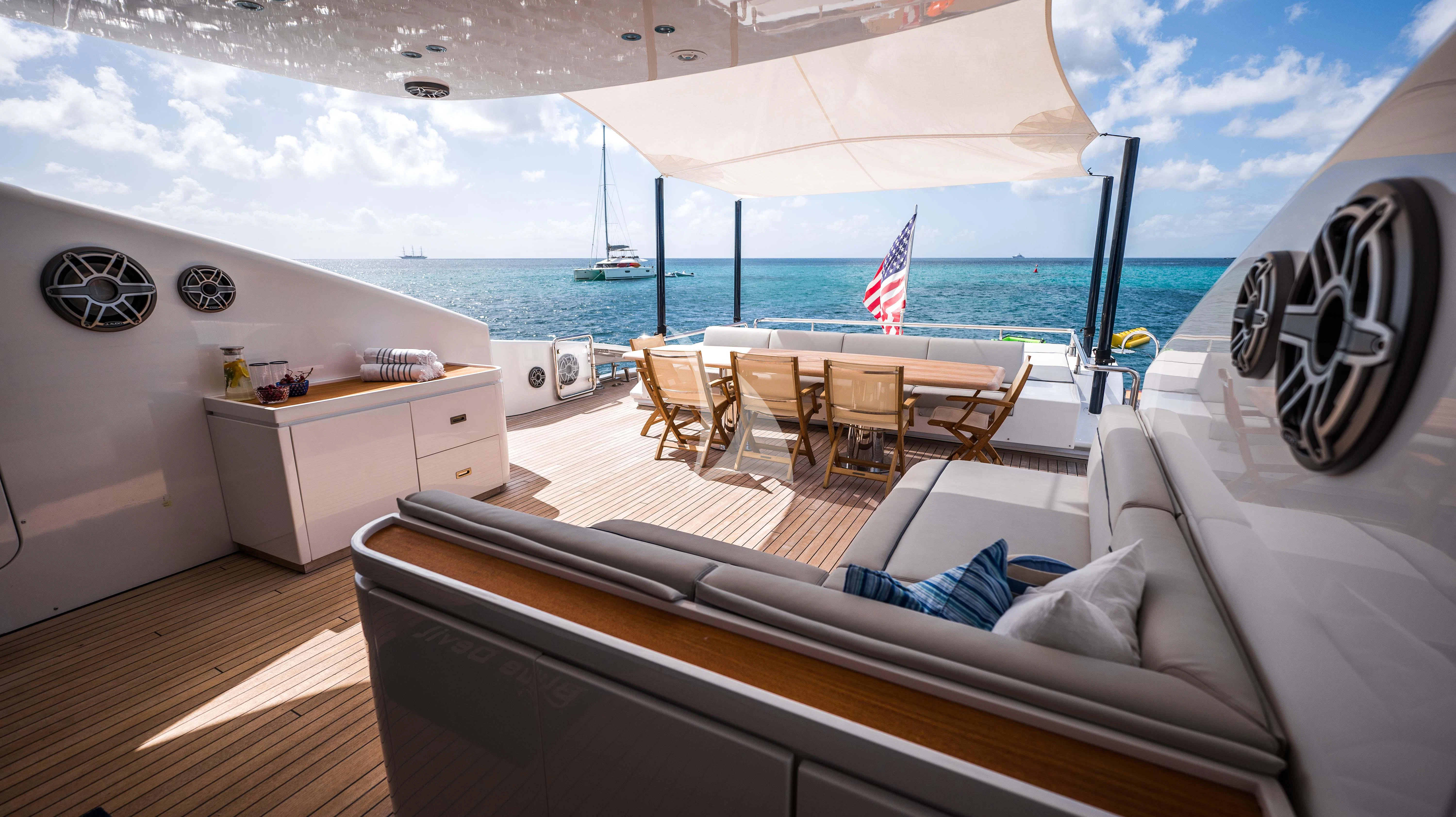 a boat on the water aboard BLUE DEVIL Yacht for Sale