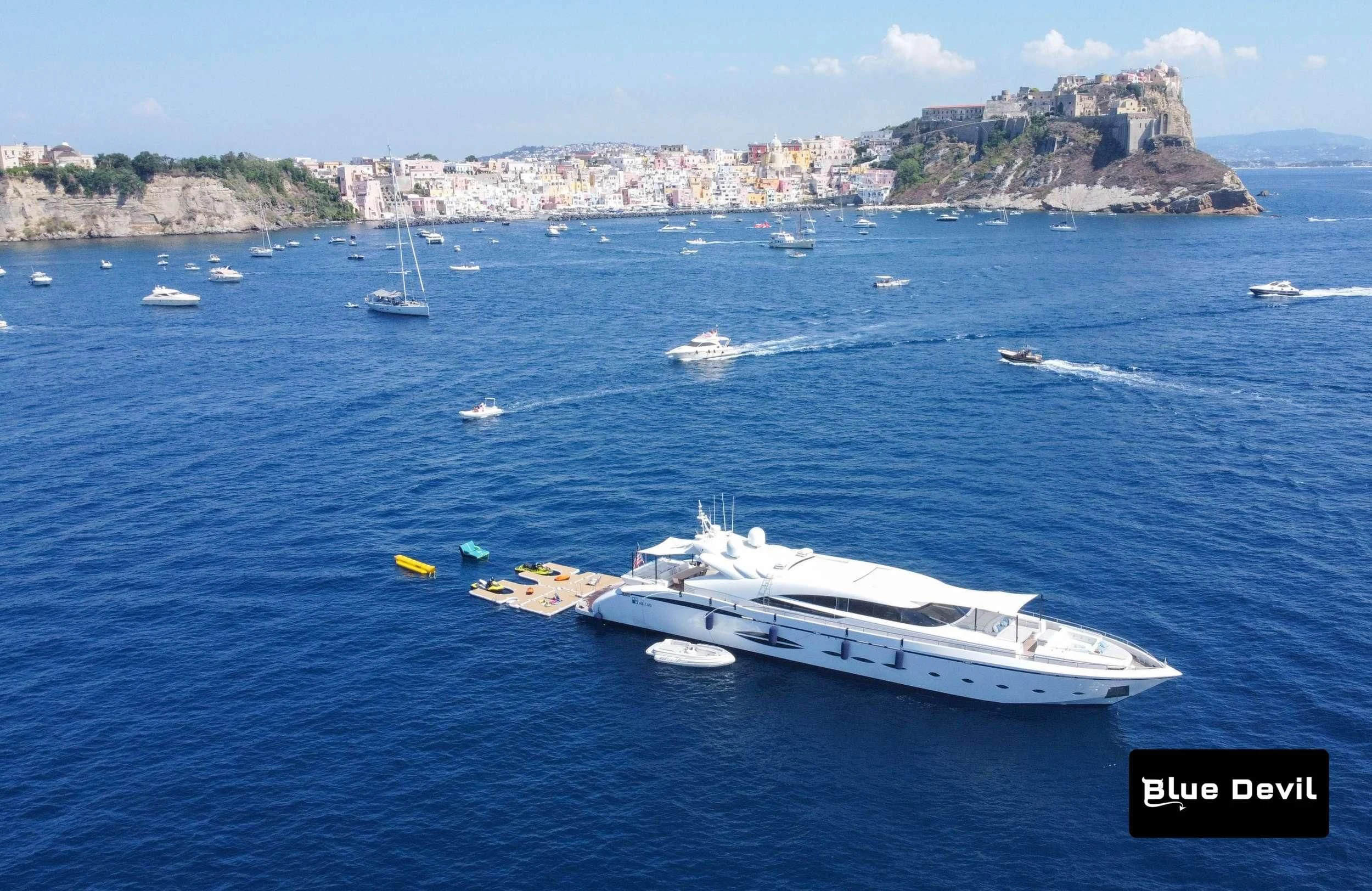 a boat in the water aboard BLUE DEVIL Yacht for Sale